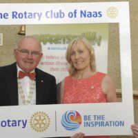 Naas Rotary Club Mid Summer Ball at The Kilashee Hotel in aid of Barrettstown House. Sean O Gorman, President, Michelle Furey, Incoming President.   Photo. Jimmy Fullam.